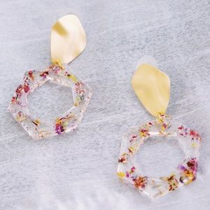 Hexagon Hoop infused w/ Floral Confetti | Statemen